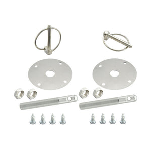 Specialty Products Hood Pin Kit Flip-Over Clips 1/2" Diameter Silver 7716