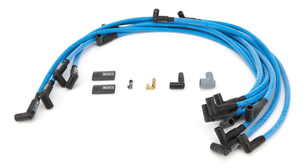 Scott Performance SBC Spark Plug Wire Set 90-Degree - Blue – 90racing