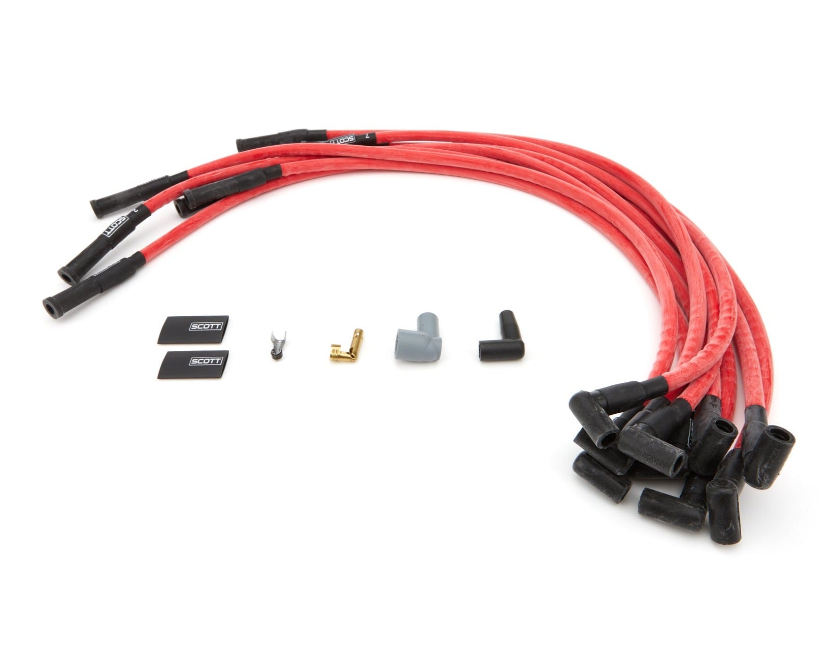 Scott Performance SBC Spark Plug Wire Set 180-Degree - Red CH-421-2