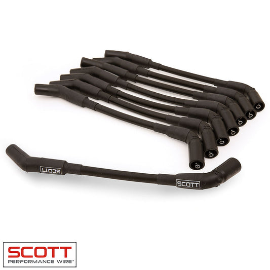 Scott Performance GM LS Spark Plug Wire Set 45-Degree - Black CH-LS-S-1