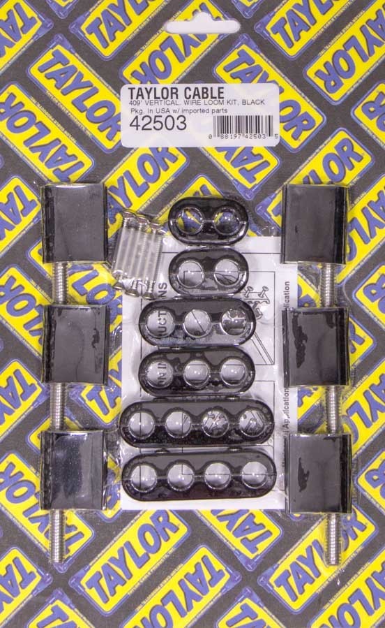 Taylor Cable 10.4mm Vertical Wire Loom Kit  Black 42503