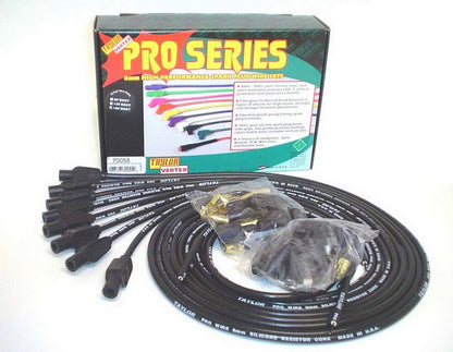 Taylor Cable Spark Plug Wire Set 8mm Black Pro Wire 180 Degree 70055