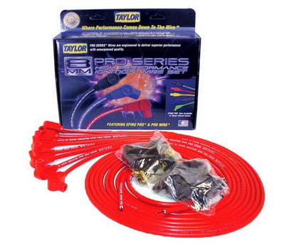 Taylor Cable Spark Plug Wire Set 8mm Red Spiro-Pro Wires 73251