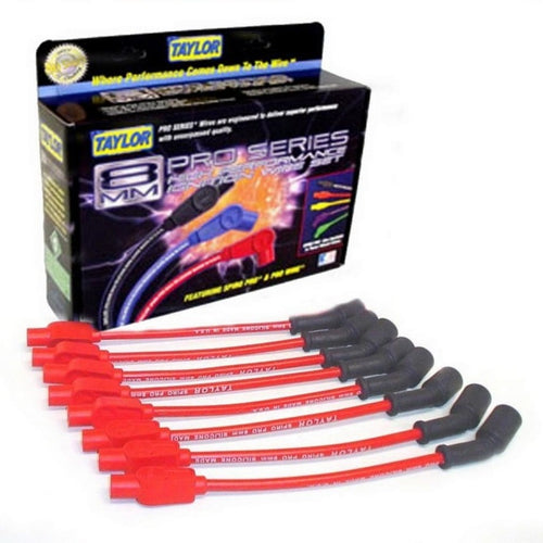 Taylor Cable Spark Plug Wire Set Red Spiro-Pro 8 Cylinder Set 74244