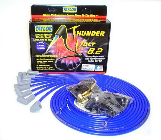 Taylor Cable Univ Thundervolt Plug Wire Set 90 Degree Blue 83651