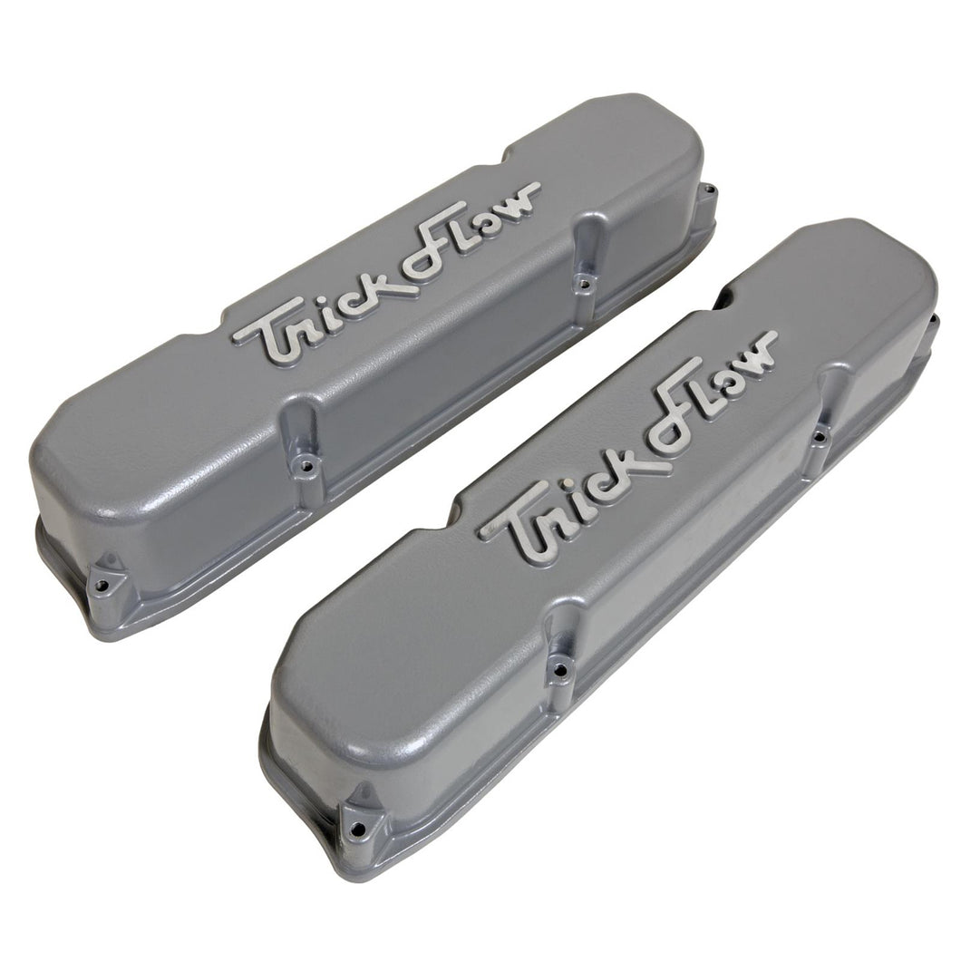 Trick Flow BBM Aluminum Valve Cover Set Stock Height - Silver