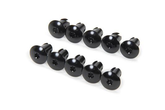 Triple X Torx Head Button Aluminum .500 Long Black 10pk