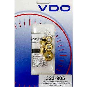 VDO Temperature Sender Kit 300°F/150°C with US Thread Adapters