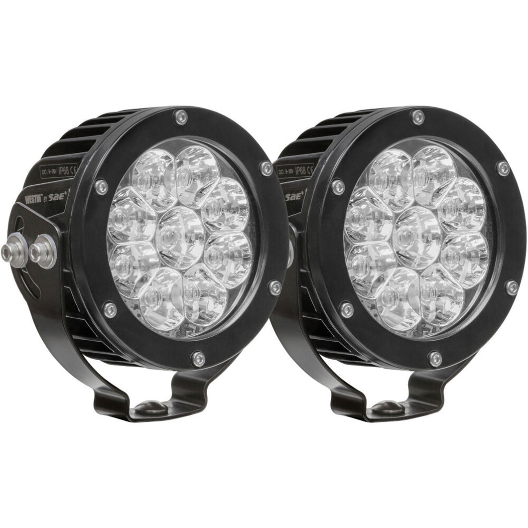 Westin Axis LED Auxiliary Light Round Flood Pattern (Pair) 09-12007B-PR