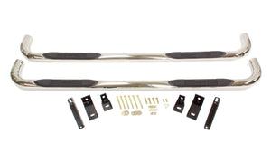 Westin E-Series 3 Round Nerf Bars Dual Step Pad 01-14 GM 1500/2500/3500 Crew Cab (Polished) 23-1950