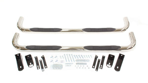 Westin E-Series 3 Round Nerf Bars Dual Step Pad 02-09 Ram 1500/2500/3500/4500/5500 Quad Cab (Polished) 23-2310