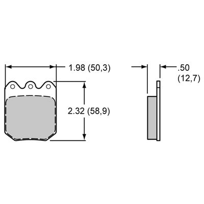 Wilwood PolymatriX BP-30 ("Smart Pads") Compound Brake Pads Diagram
