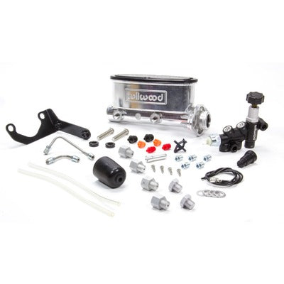 Wilwood Aluminum Tandem Master Cylinder Kit w/ Bracker & Prop Valve 1in