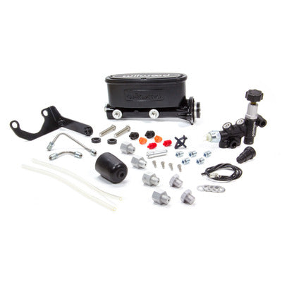 Wilwood Aluminum Tandem Master Cylinder Kit w/ Bracker & Prop Valve 1.12in