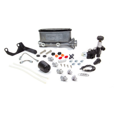 Wilwood Aluminum Tandem Master Cylinder Kit w/ Bracker & Prop Valve 1.12in