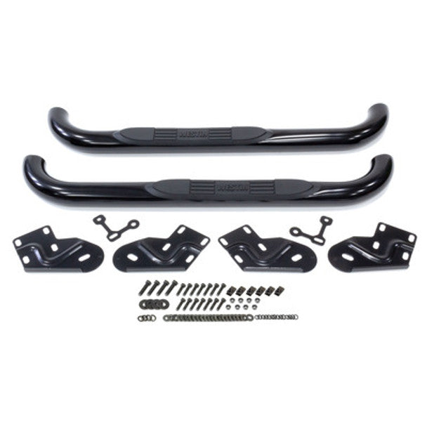 Westin E-Series 3 Round Nerf Bars Single Step Pad 99-16 Ford F250/F350 Super Duty Standard Cab (Black) 23-1325