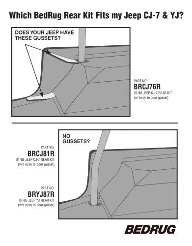 BedRug Jeep Cargo Liner - 1987-95 Jeep YJ Rear Kit