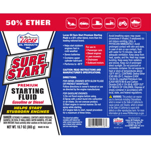 Lucas Sure Start Premium Starting Fluid (Label)