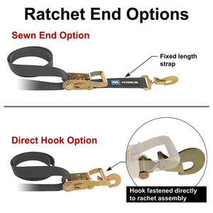 Mac's Super Pack Tie Down Kit 511108 Ratchet End Options