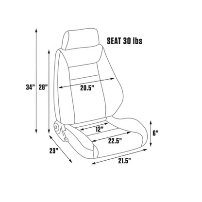 Procar 1100 Series Elite Seat Dimensions