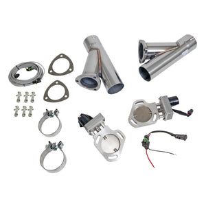 Pypes Dual Electric Exhaust Cutout 3in w/Y-Pipes HVE10K3