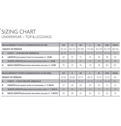 Walero Size Chart