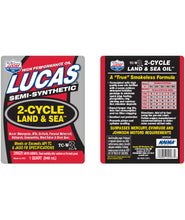 Lucas Semi-Synthetic TC-W3 2-Cycle Land & Sea Oil (label)