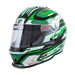 Zamp RZ-42Y Youth Racing Helmet - Black / Green / Light Green