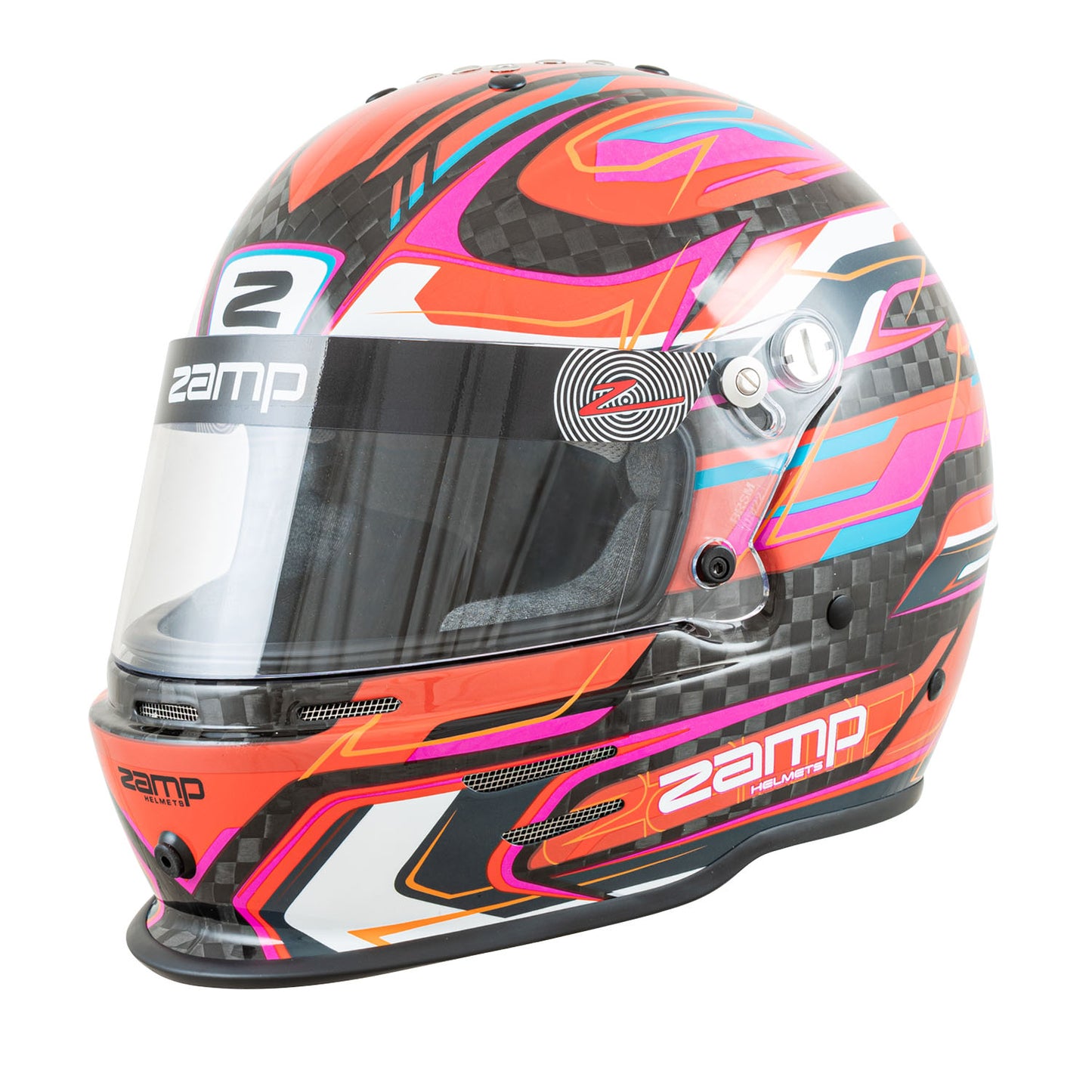 Zamp RZ-42Y Youth Racing Helmet - Black / Red / Orange