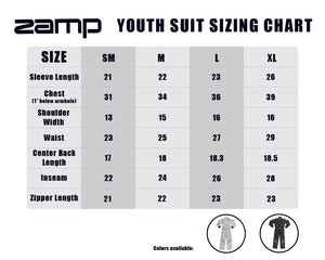 Zamp Youth Suit Size Chart